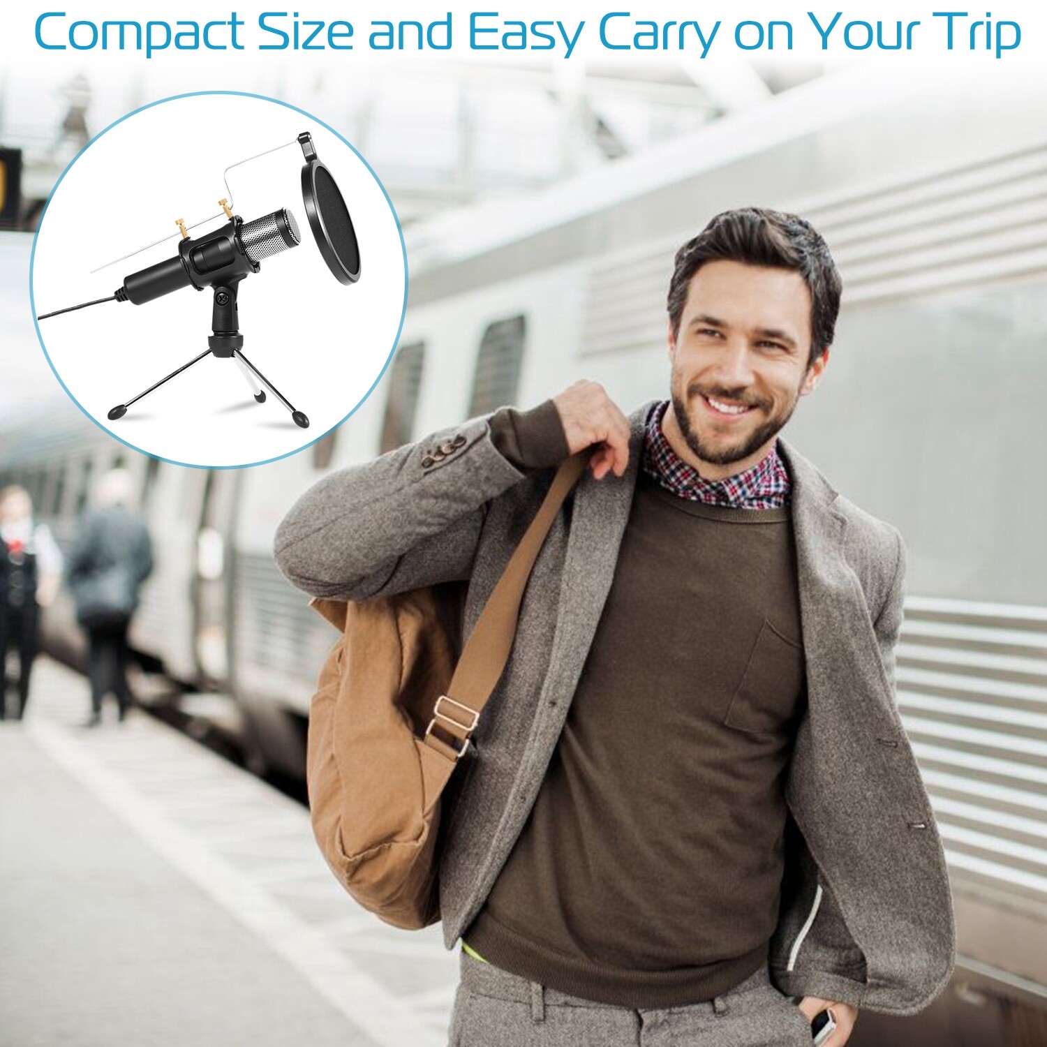 USB Condenser Microphone w/ Tripod Stand For Game Chat Audio Recording Computer