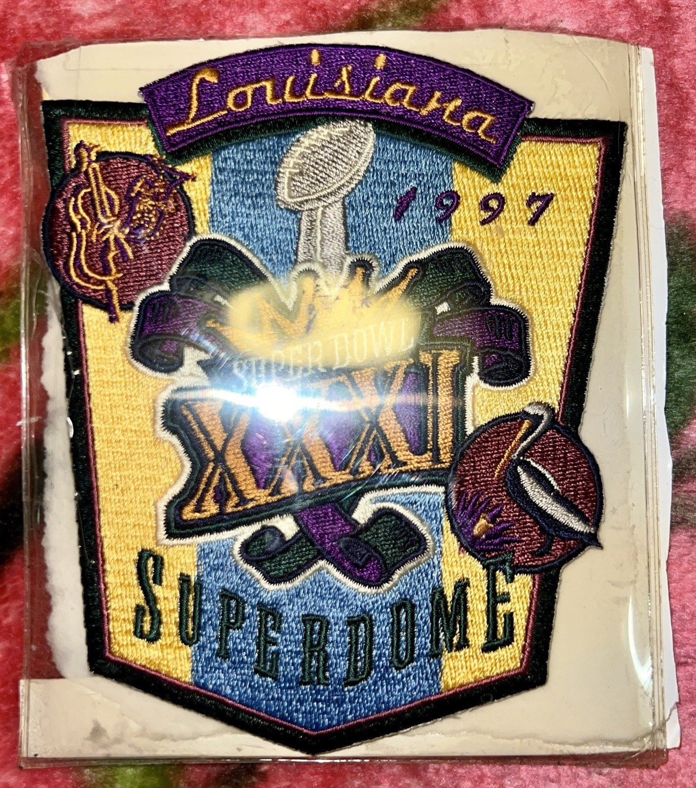 National Football League Super Bowl 31 Iron On Patch Louisiana Super Dome 1997