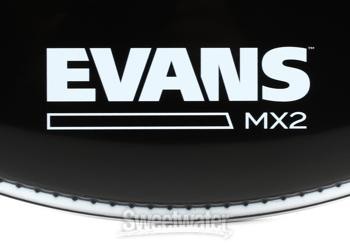 Evans MX2 Black Marching Bass Drumhead - 22 inch