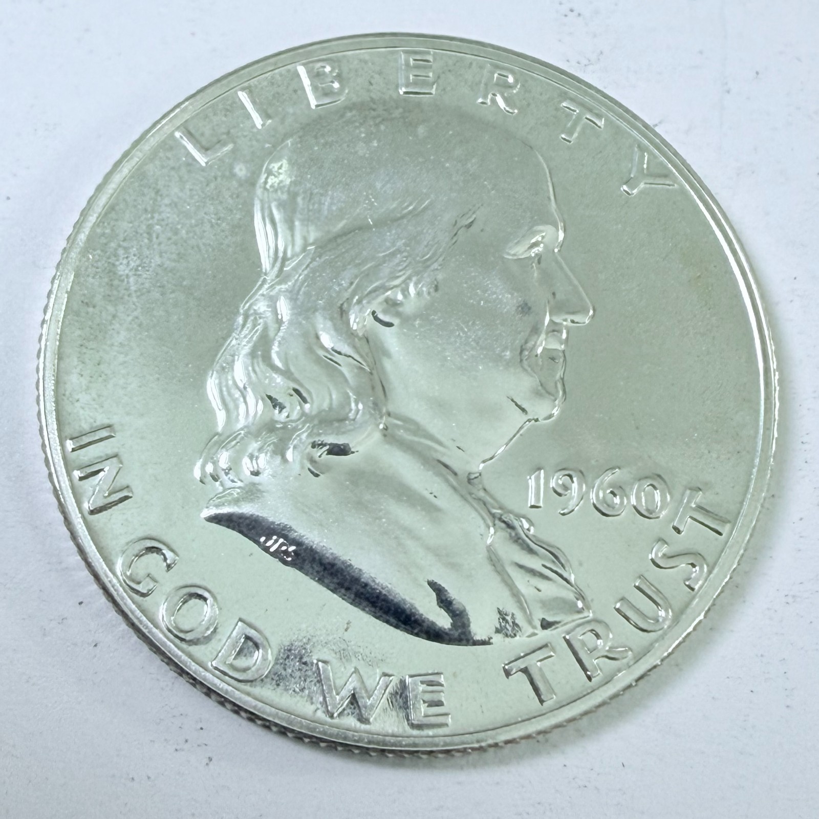 1960 Proof Franklin Half Dollar 90% Silver MINT STATE DETAILS #7847