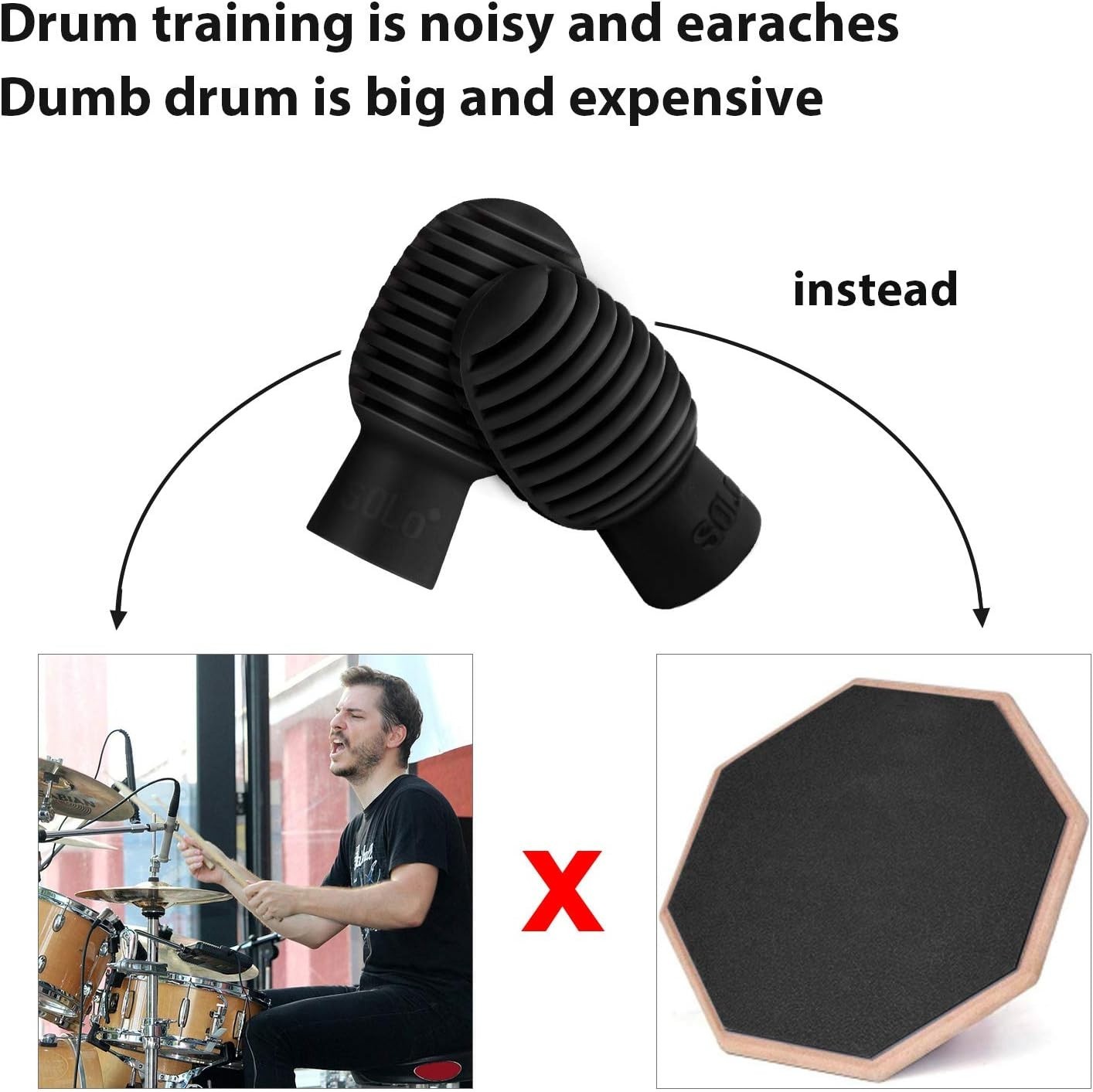 4-Piece Silicone Drum Mute Tips for Ultimate Quiet Practice - Noise-Reducing