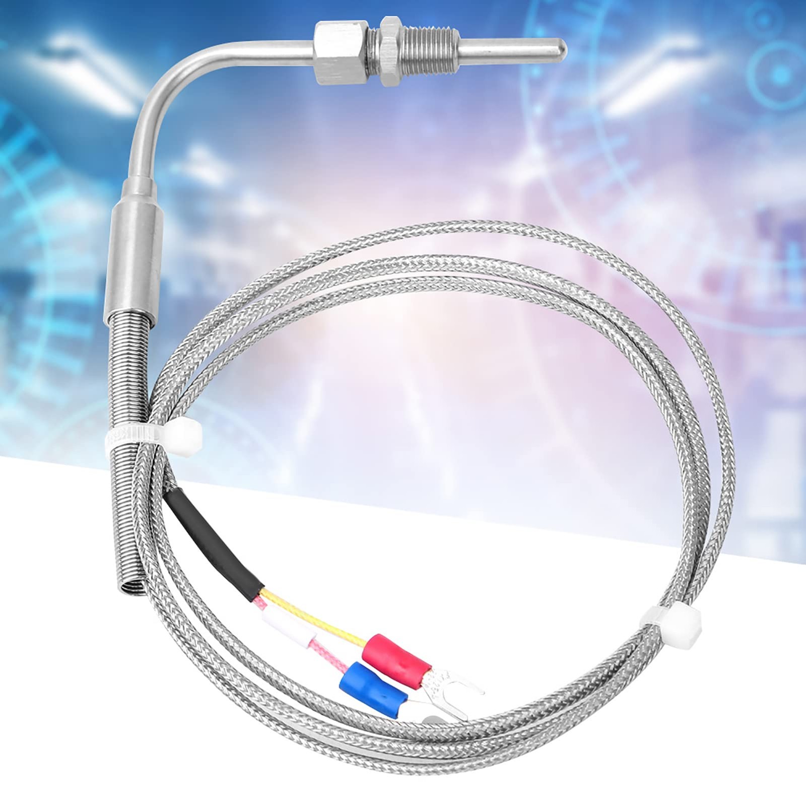 K Type Thermocouple Probe PT 1/8 Thread Temperature Sensor 01250 1 M Cable