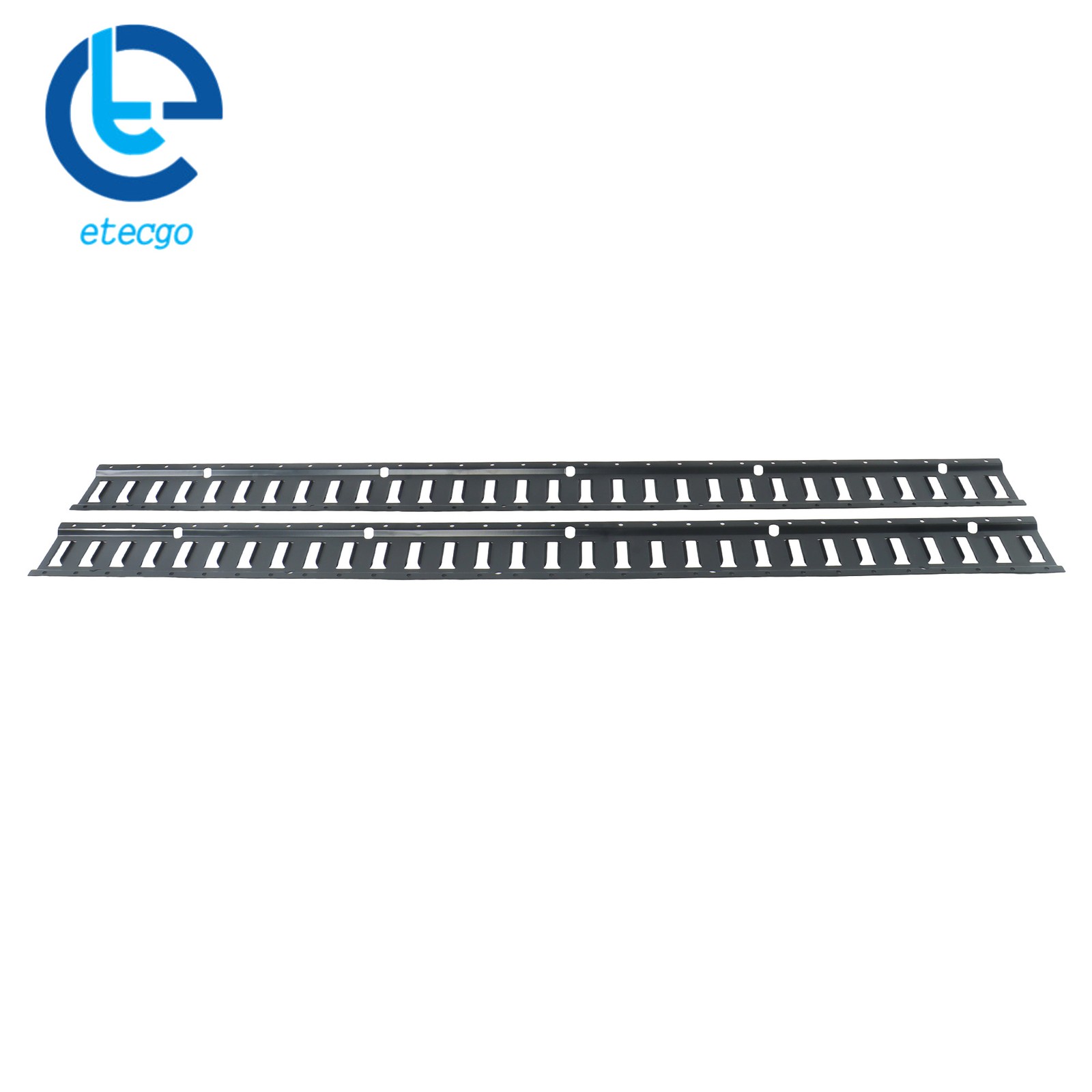 Black Powder Coated E Track Tie Down Rails 2 Piece Set 5 Feet Length Steel
