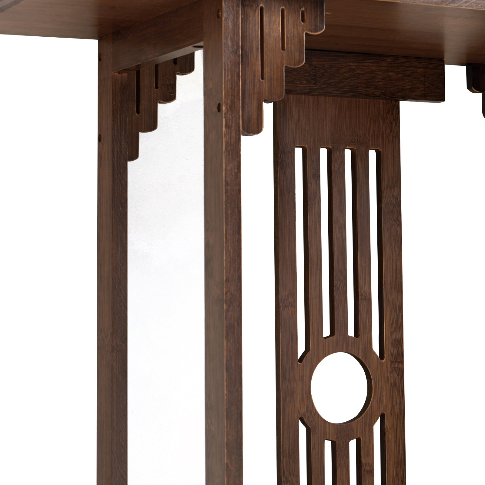 Chinese Style Vintage Console Table Sofa Side Table Bamboo Shelf Entryway Table