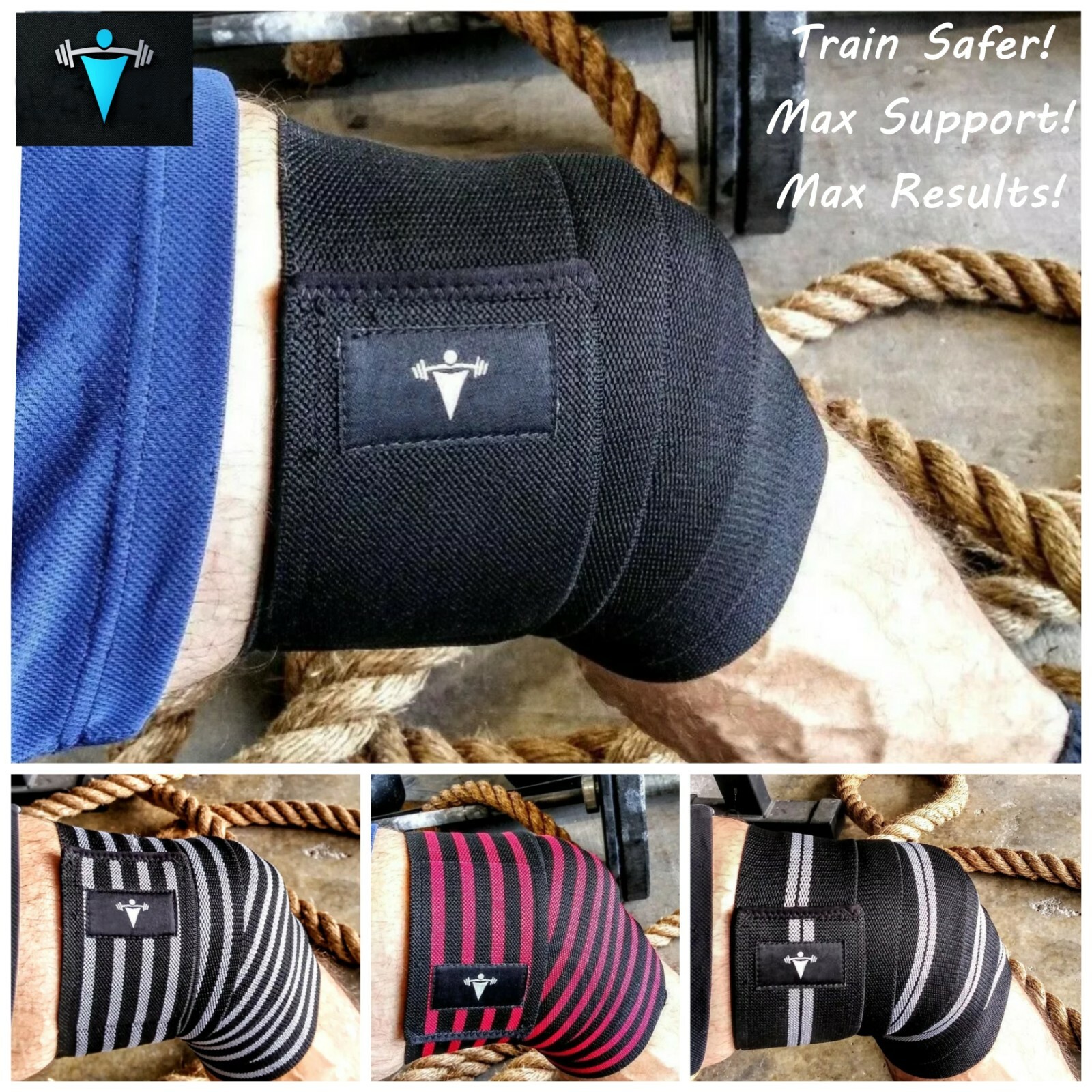 LTrevFit Gym Weight Lifting Knee Wraps Bandage Straps Guards Power Workout Squat