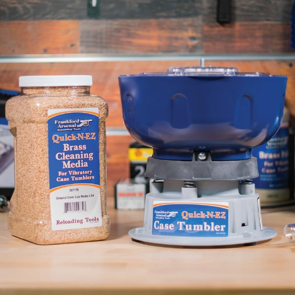 Vibratory Case Tumbler with Clear Lid for Reloading - Quick-N-EZ Model