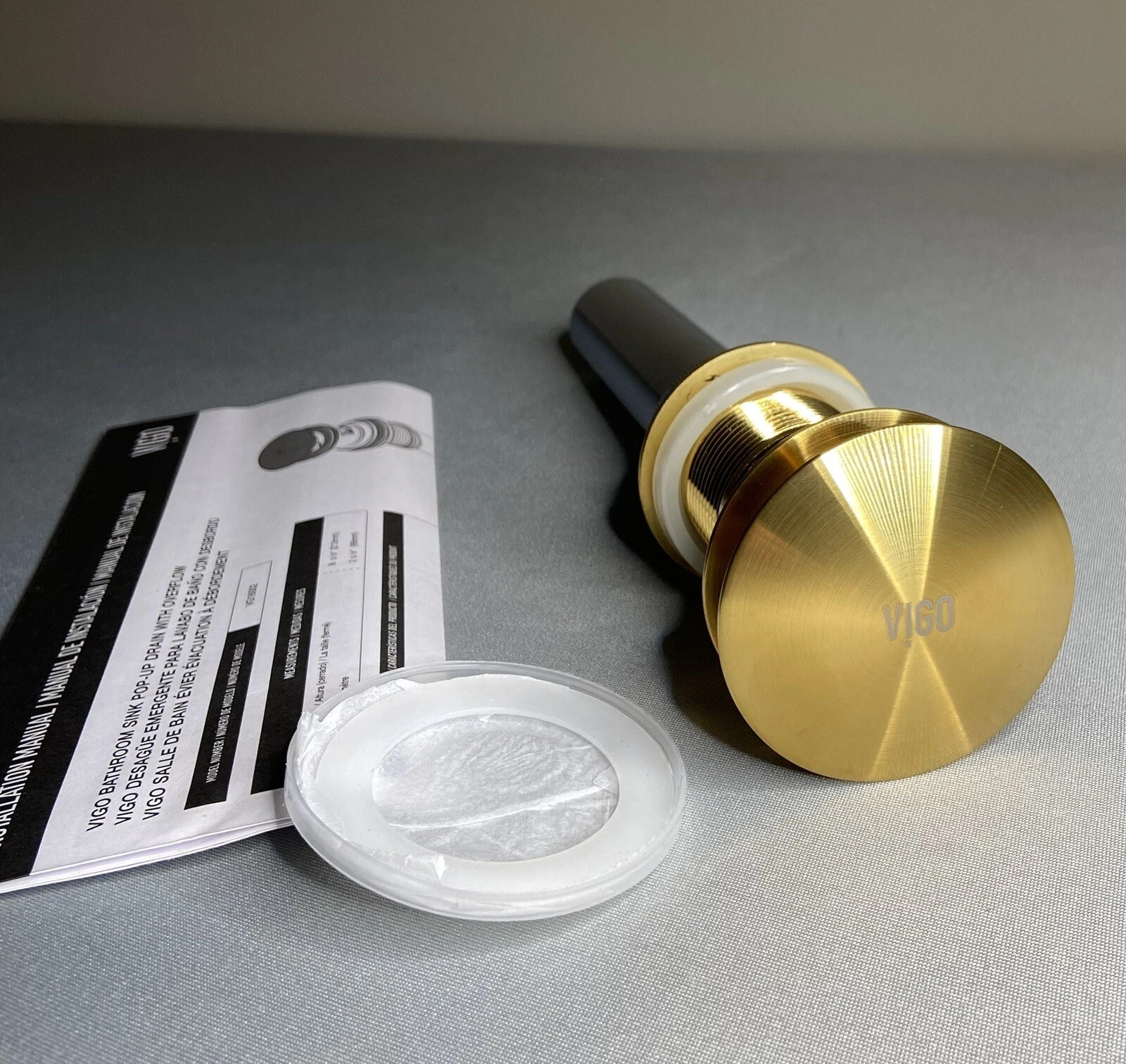 Vigo Pop-Up Drain Assembly With Overflow VG16002MG Matte Brushed Gold (4-Pack)