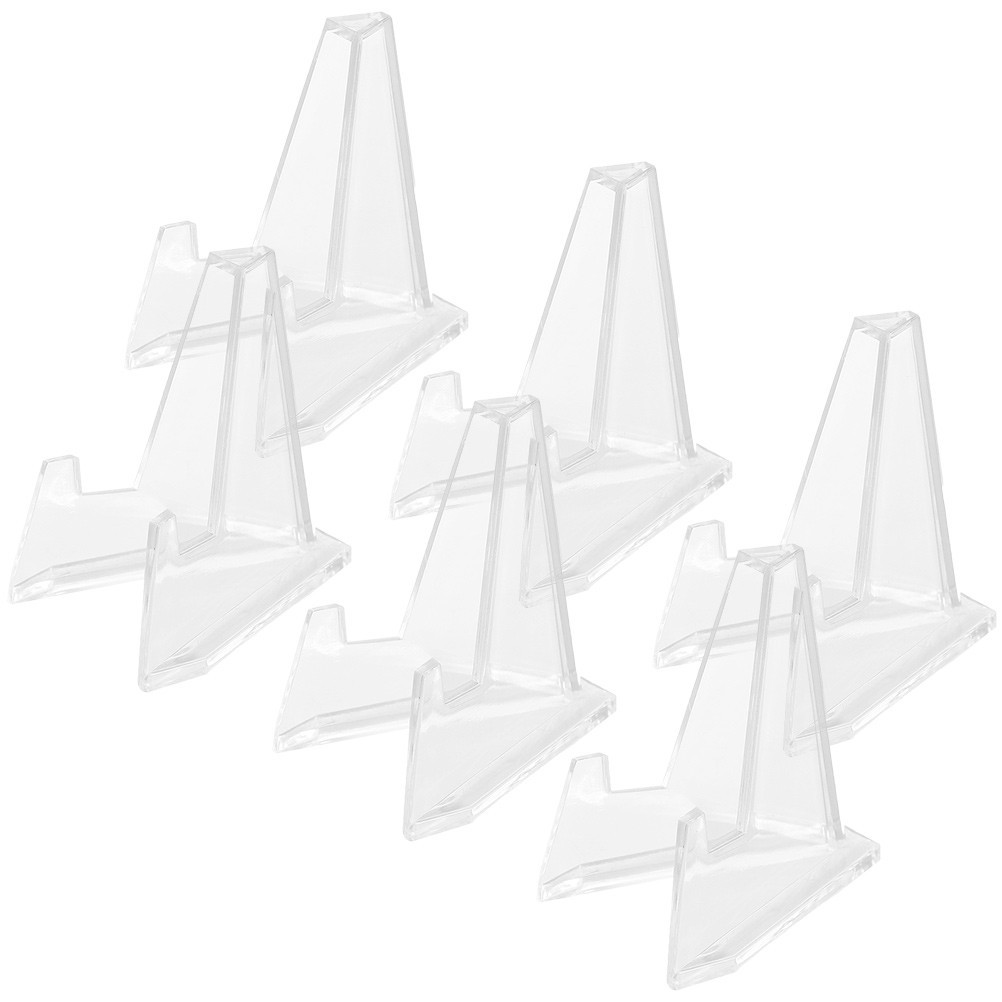 6Pcs Stable Transparent Acrylic Badge Holders Storage Display Racks
