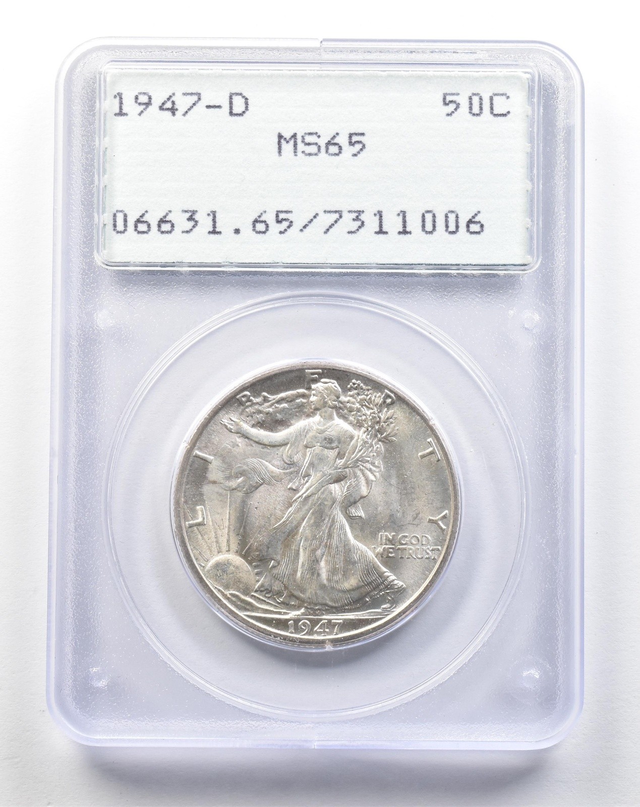 1947-D Walking Liberty Half Dollar MS65 PCGS Rattler *3876