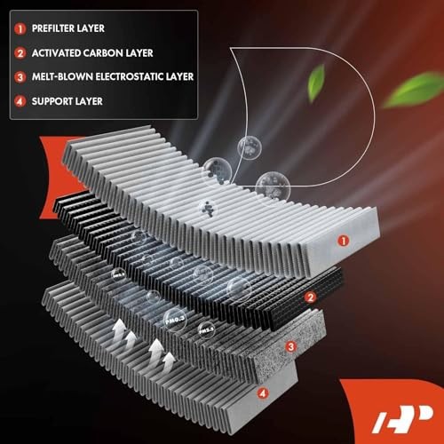 4-PC Cabin Air Filter with Activated Carbon Compatible with Mazda Models - 3