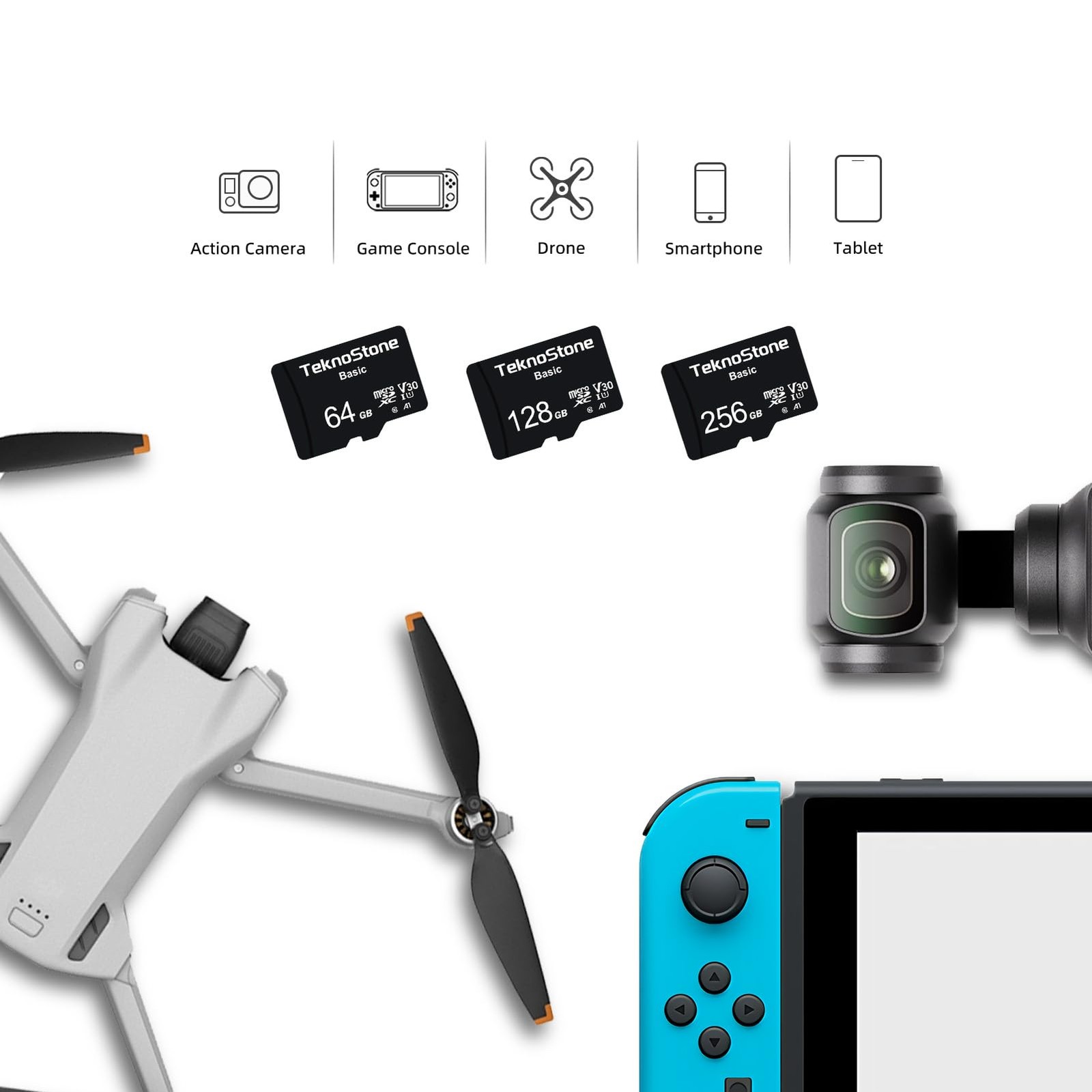 128GB Basic MicroSDXC TF Memory Card with Adapter 1 Pack