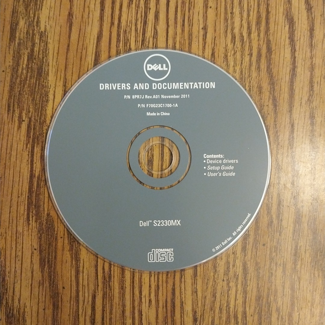 Dell Drivers and Documentation Disc S2330MX