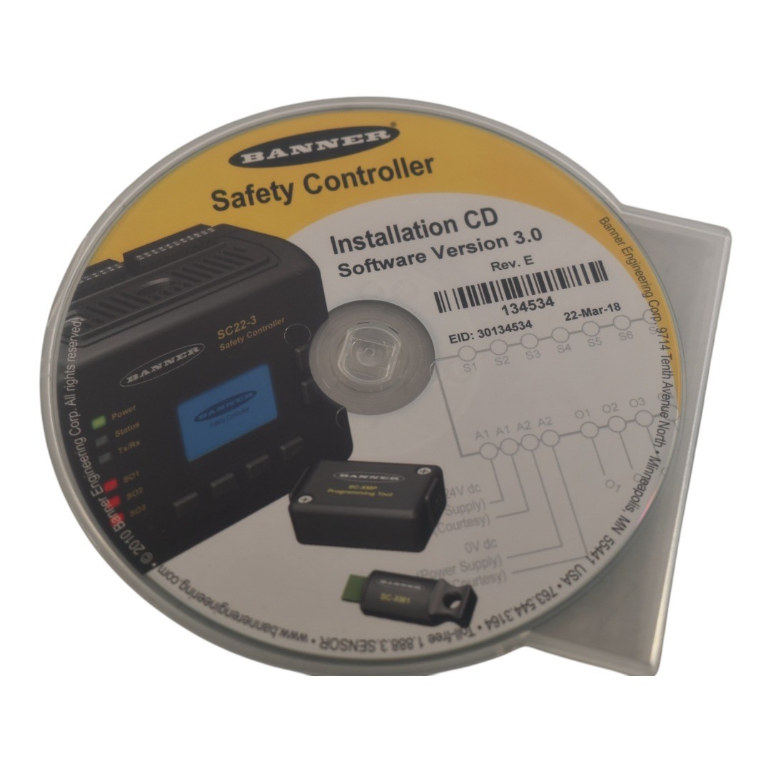 NEW Banner Engineering 134534 Rev. E Safety Controller Installation CD Version 3