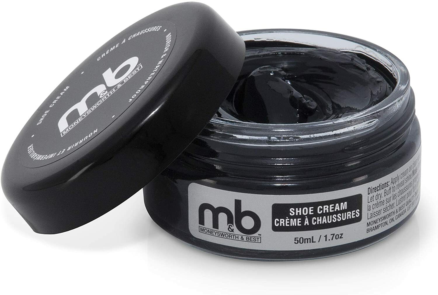 Moneysworth & Best Leather Boot & Shoe Cream Polish Black - 50 ml (1.7 oz )