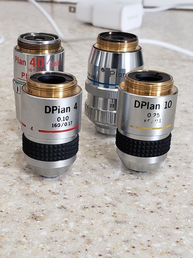 Nikon & Olympus Microscope Lens Objectives DPlan 4,10, EPlan 40, Plan 60