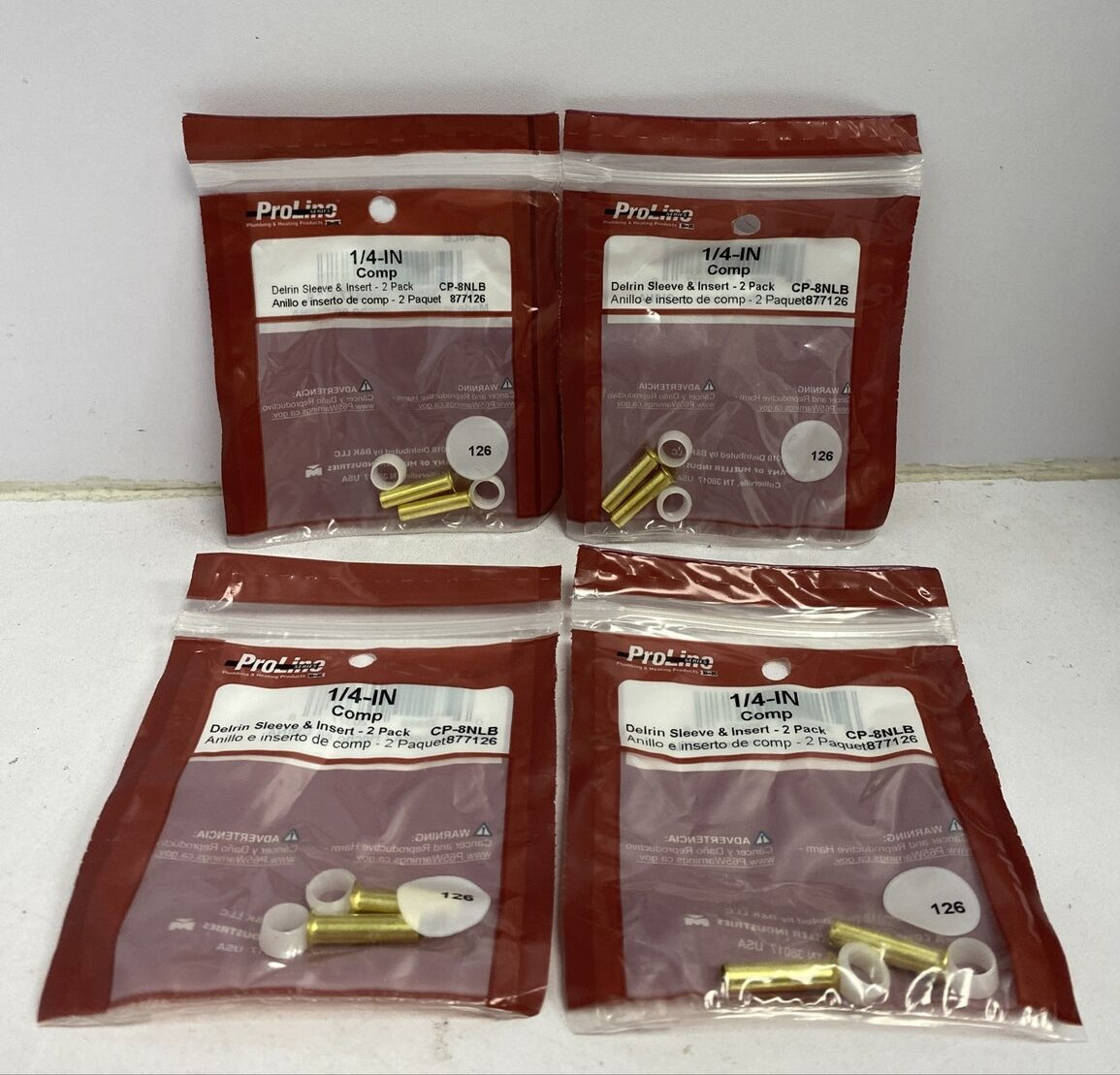 ProLine Series 1/4” Comp CP-8NLB - Lot of 4