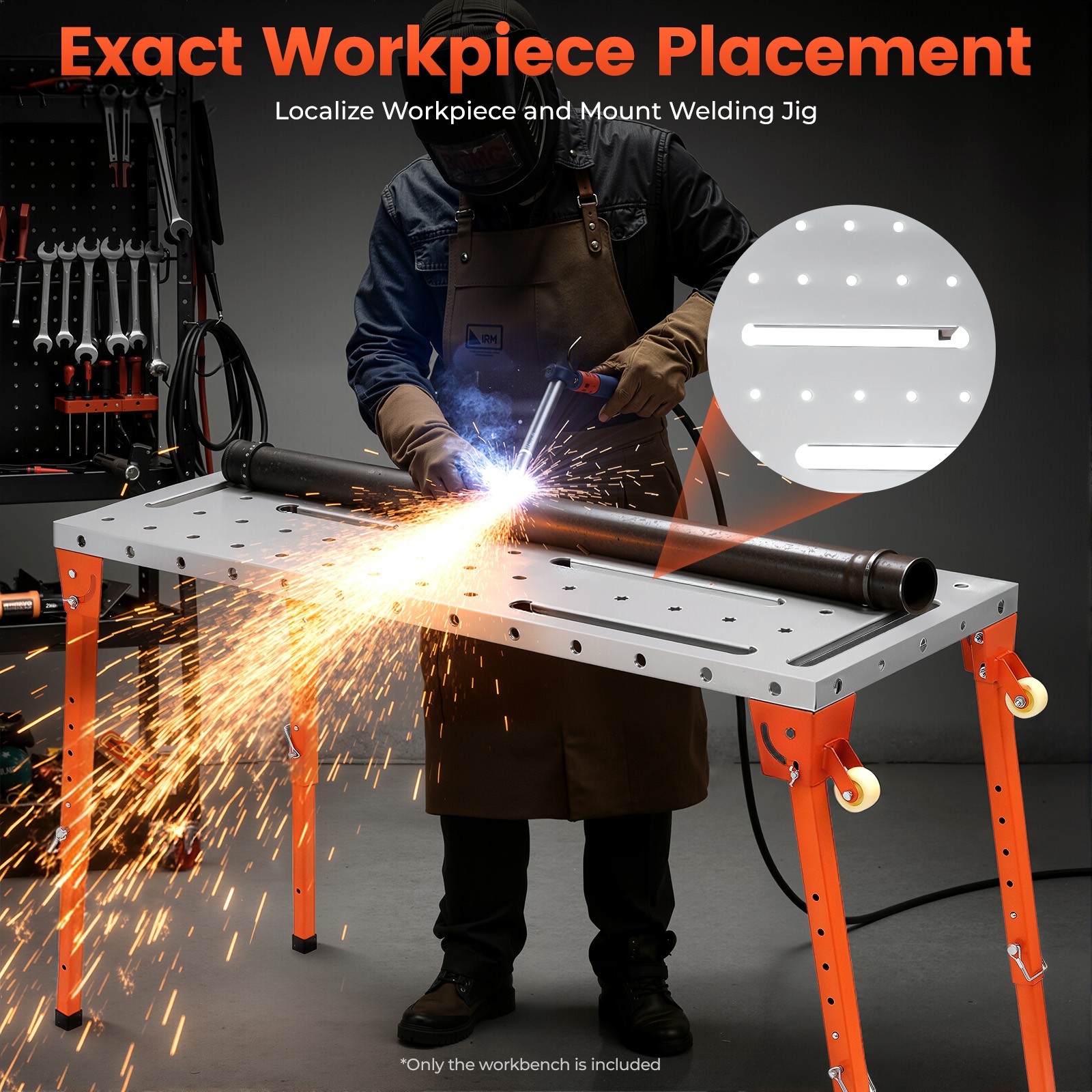 Steel Portable Welding Table Welding Workbench Table Folding Work Bench Silver