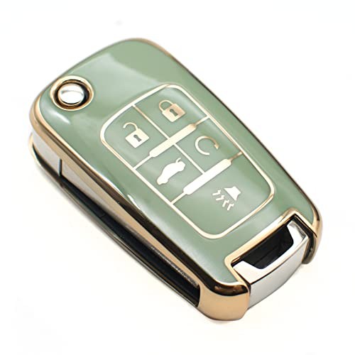 Key Fob Cover Compatible with Chevy Chevrolet Equinox Camaro Cruze Green
