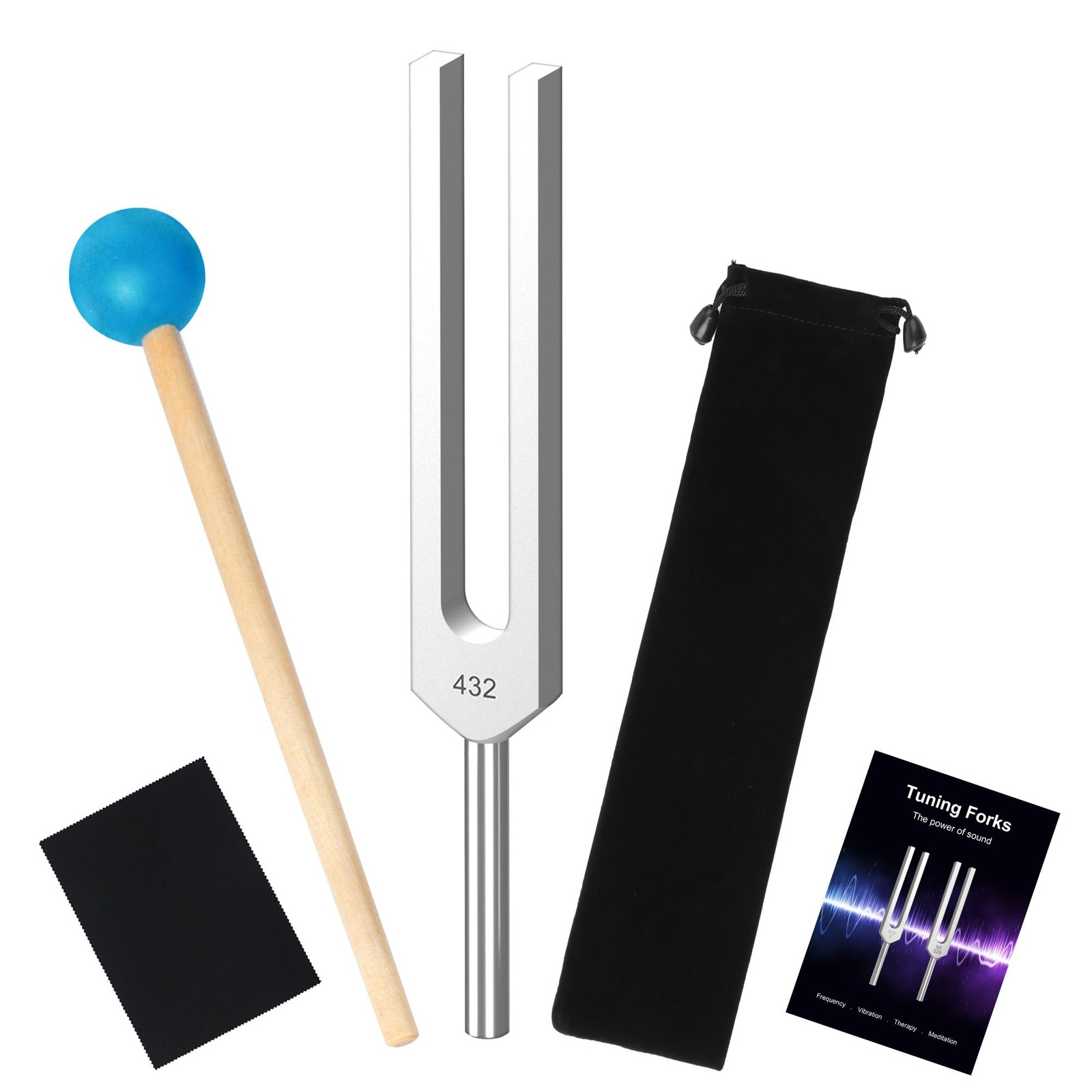 DiDiBirDi 432Hz Tuning Fork, Aluminum Alloy, Includes Silicone 432hz, 432hz