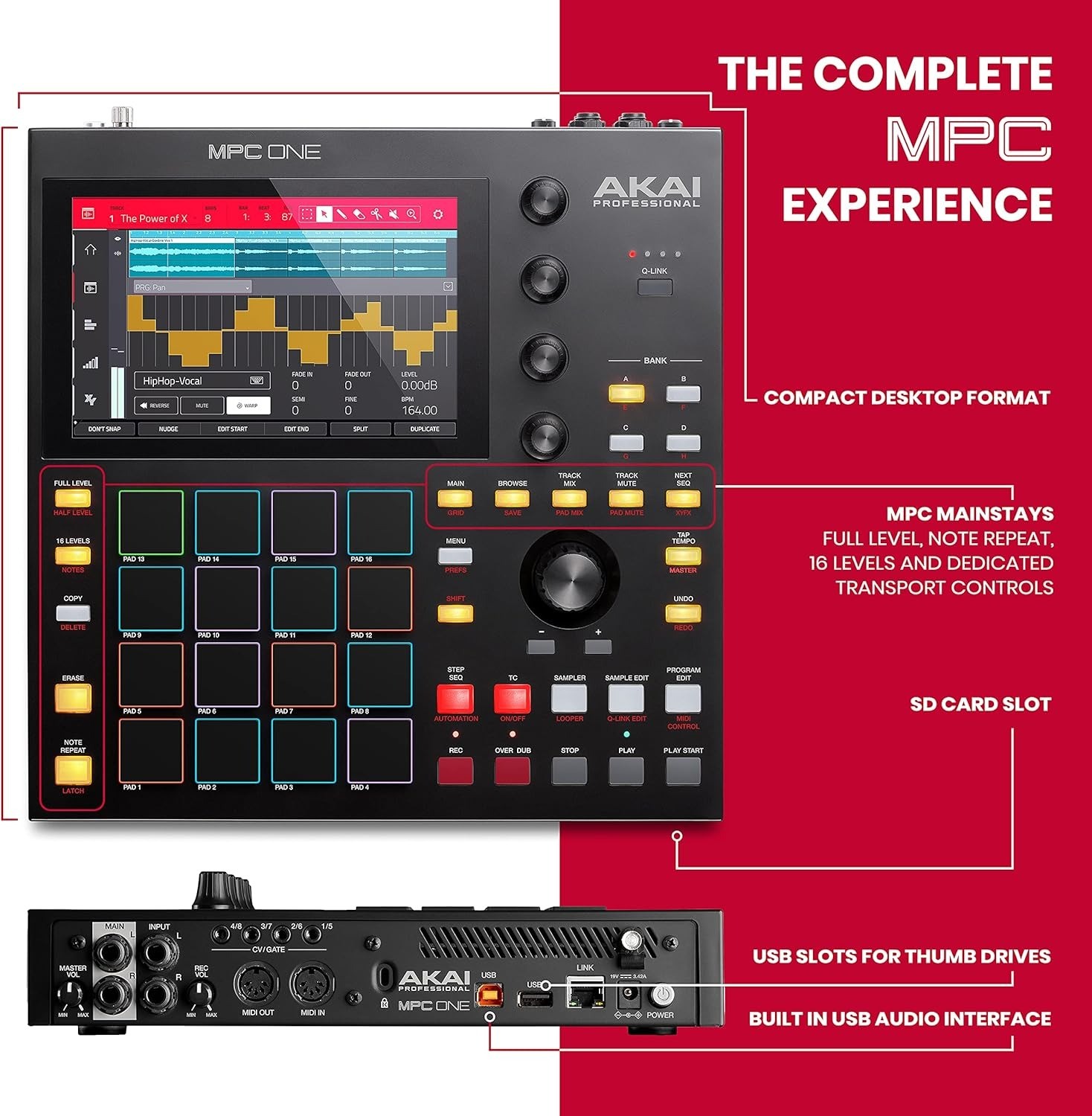 Akai Professional MPC One Standalone Drum Machine/Sampler/MIDth Engine