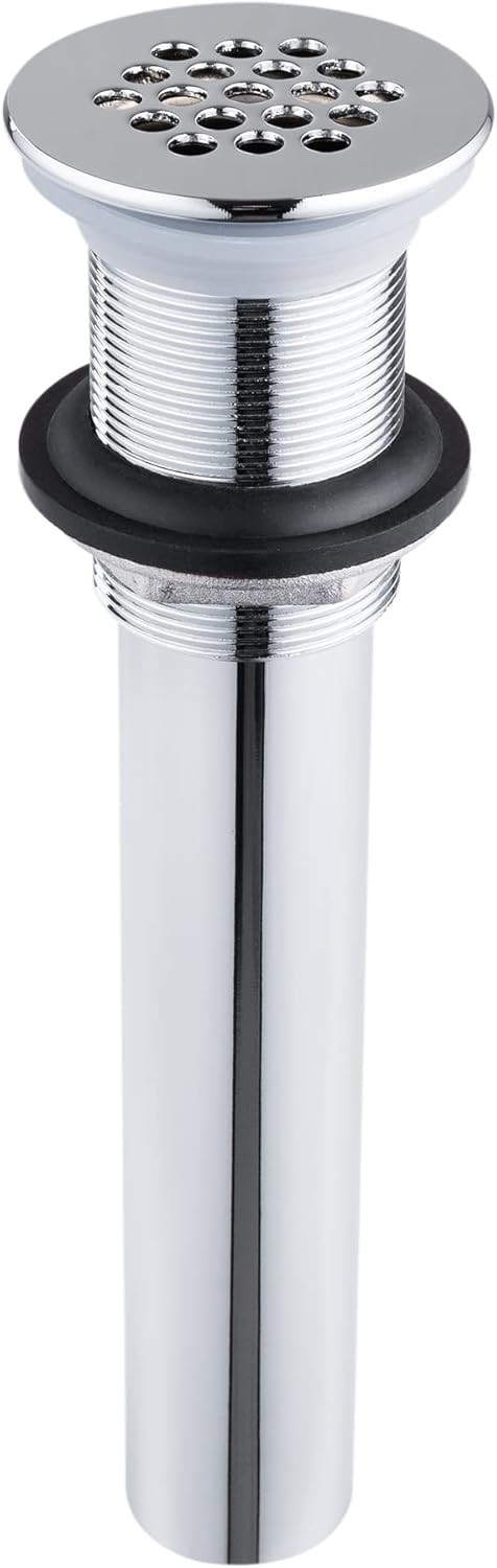 Grid Drain Strainer Assembly Without Overflow for Bathroom Sink, C.O. Plug Grid