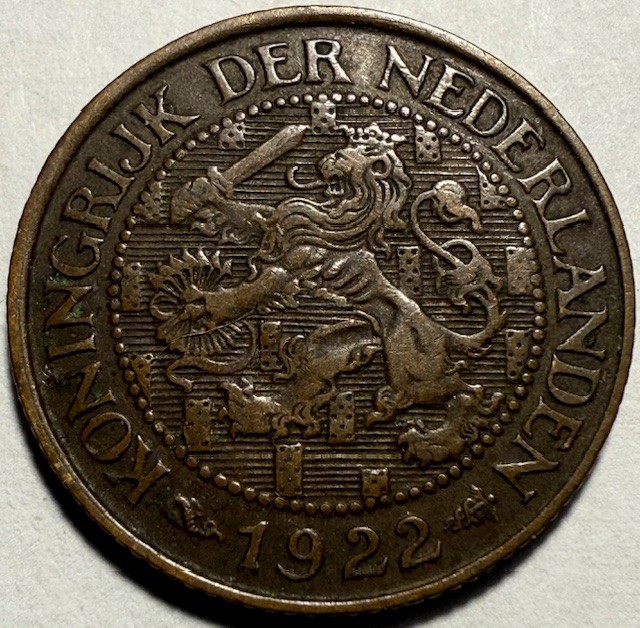 Netherlands - Queen Wilhelmina - One Cent - 1922 - Km-152 - FREE USA S&H!