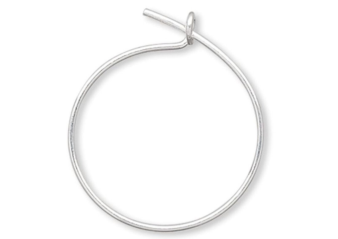 Hoop, Silver Plated Brass 12mm (1/2") Small 23 Gauge Hoop Ear Wires