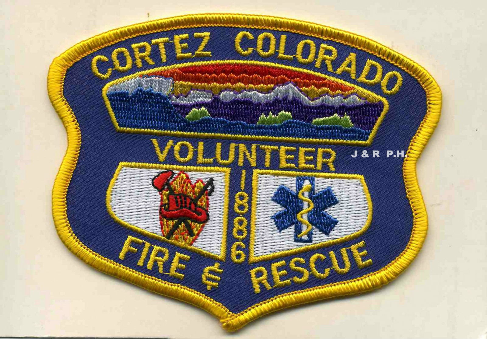 Cortez  Fire & Rescue - 1886, Colorado (4" x 3.5" size)  fire patch