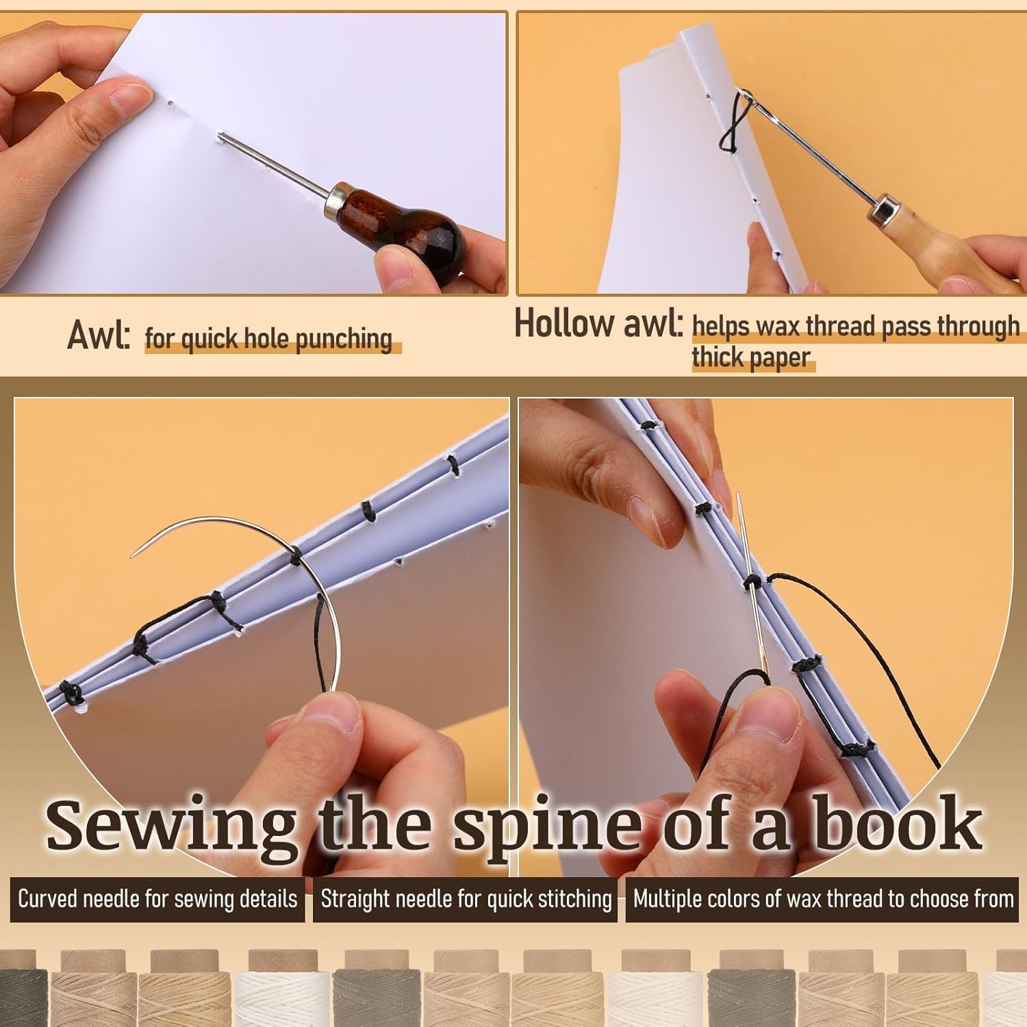 41 Pcs Book Binding Kits 3 Pcs Bone Folder Paper Creaser Paper Folding Tool Book