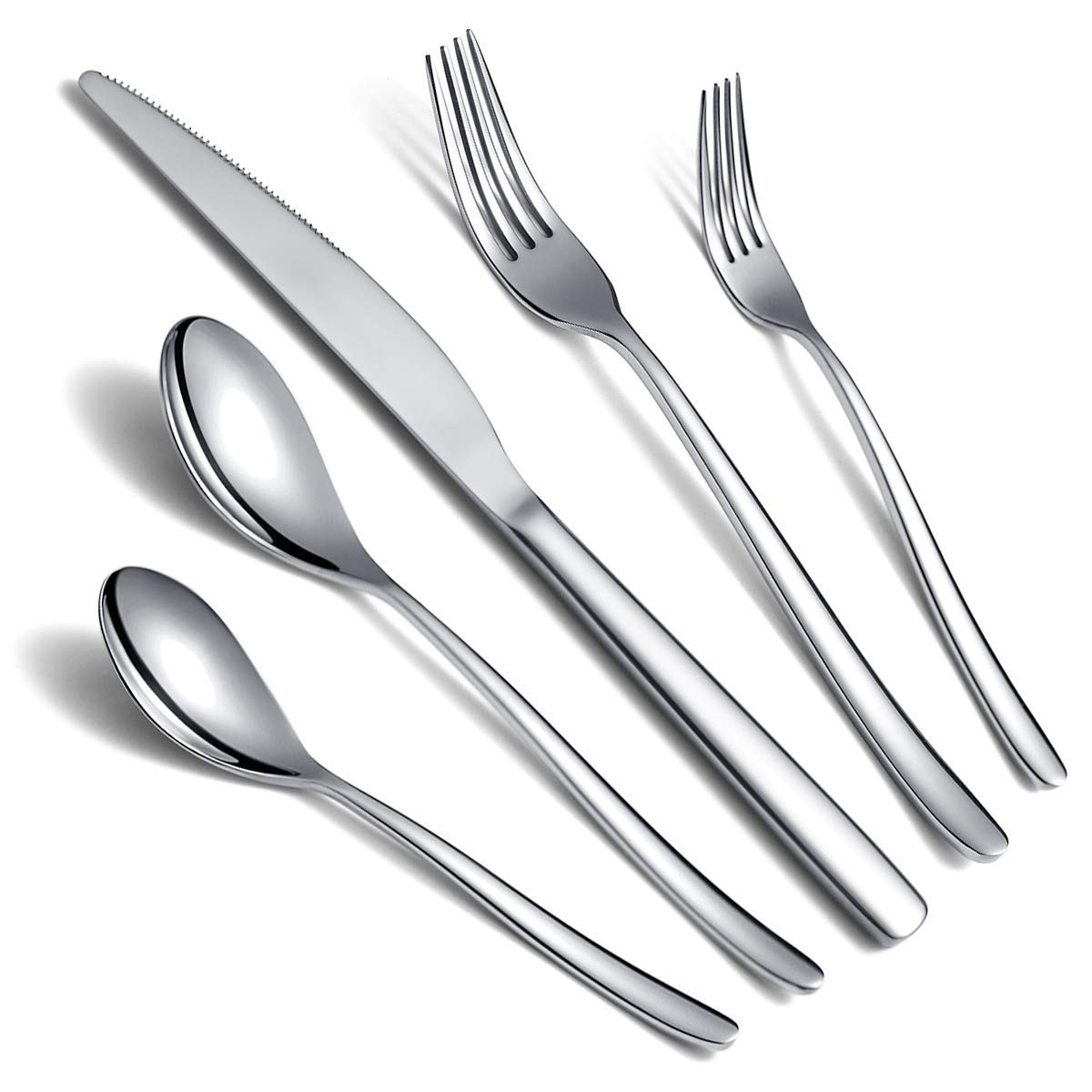 20 PCS Silver Stainless Steel Silverware Flatware Cutlery Set Service For 4