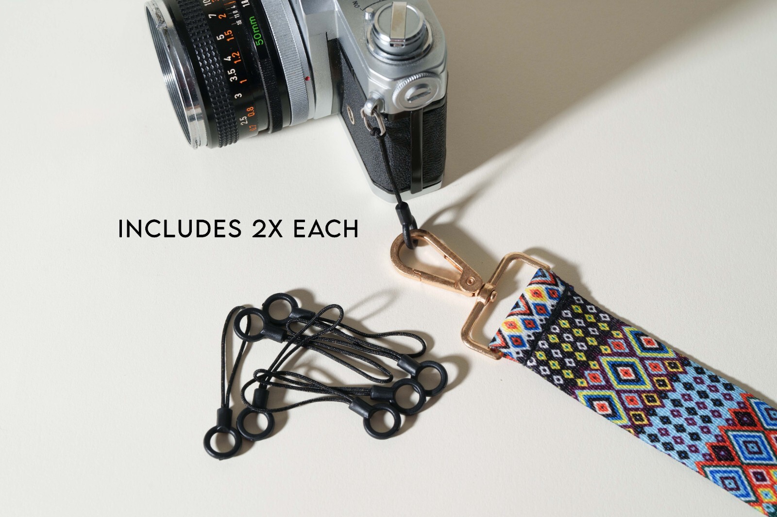 2.5" Black Camera Strap Eyelet Mount Extensions (2x each)