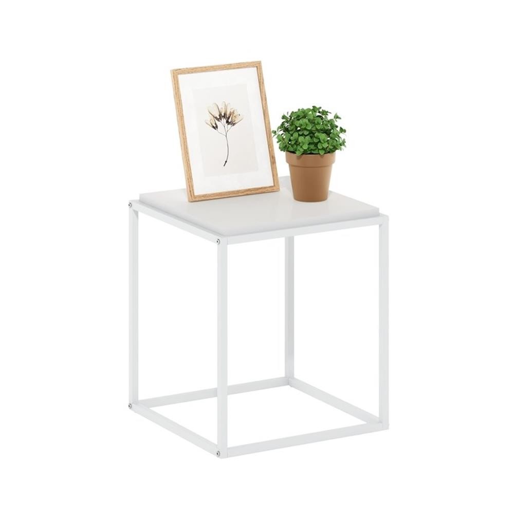 Pemberly Row Modern Stackable Shelf in 1-Tier in Solid White