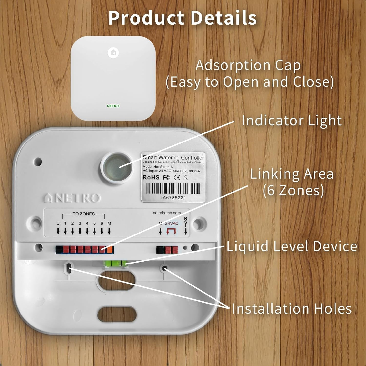 Smart Sprinkler Controller 6 Zones Sprinkler Timer App-Based Irrigation Controll