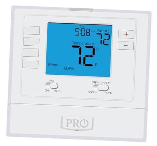 PRO1 T725 Heat Pump/Conventional Programmable Digital Wall Thermostat for 2