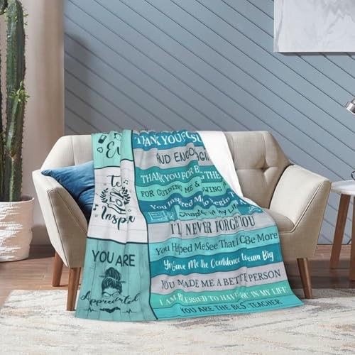 Best Teacher Gifts: Throw Blanket - 60''x50'' for Women & Men - Teacher