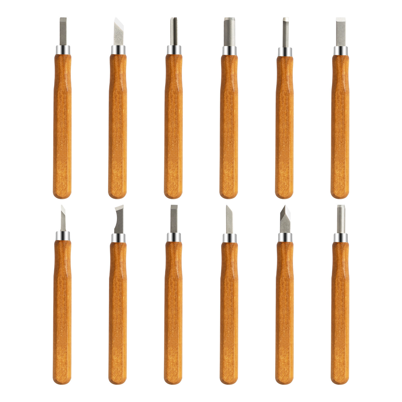 12Pcs Silver& Brown Carving Tools For Printmaking& Cork Carving W/ Storage Box