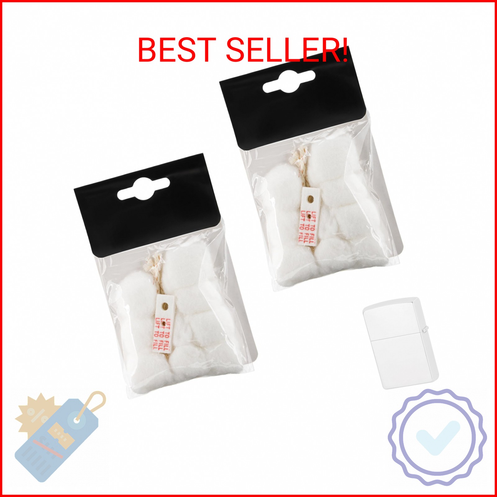 Cotton Compatible with Zippo Lighter,2 Pack,Replacement Parts Comaptible with Zi