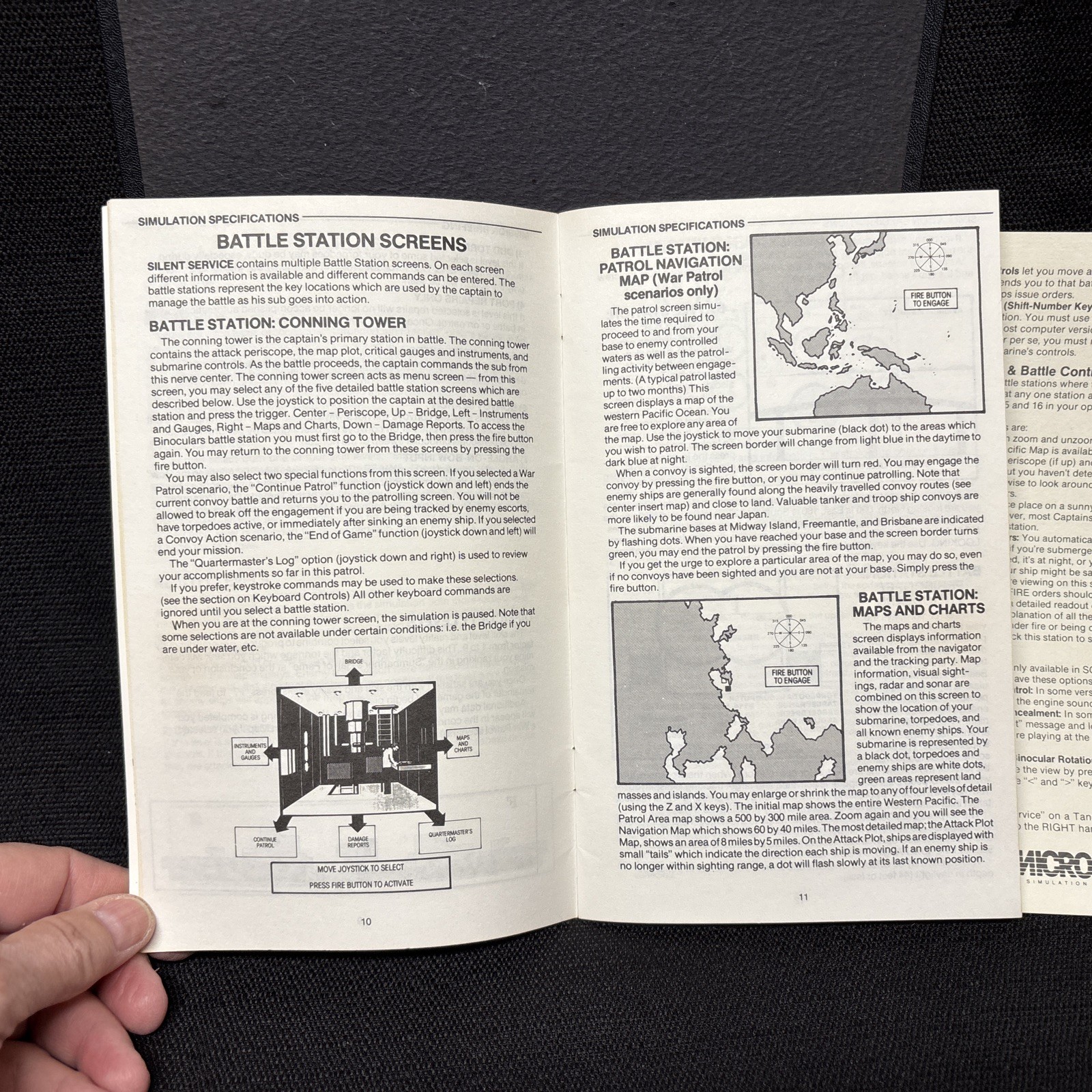 1985 SILENT SERVICE Tactical Operations Manual Submarine Simulation MicroProse