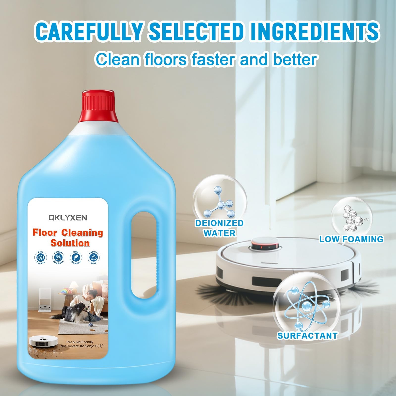Floor Cleaning Solution with Roborock – 82 fl oz Original Floor Cleaner Refil...