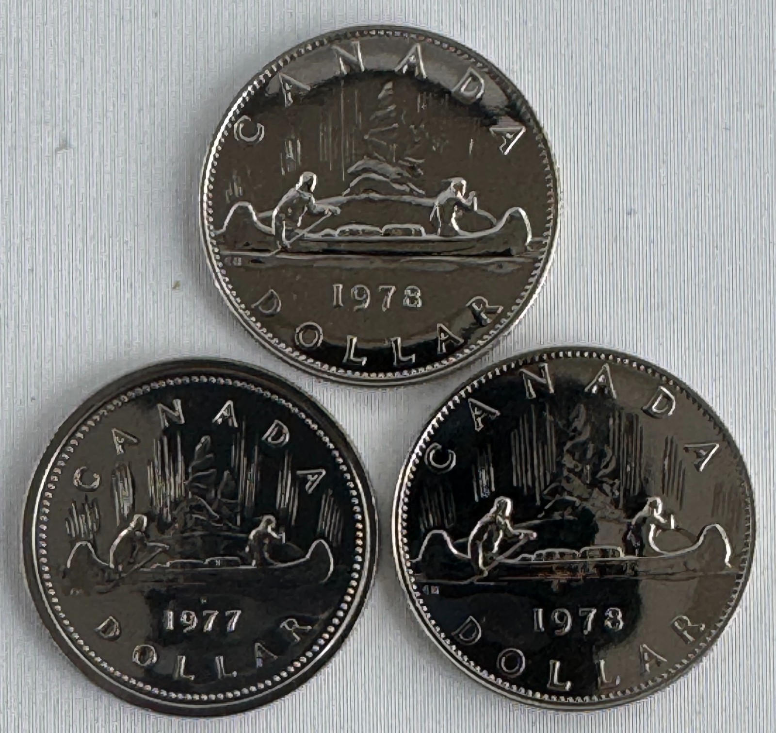1978 1977 1978 Canada One Dollar PL Coin Lot of 3 Canadian Nickel Content $1