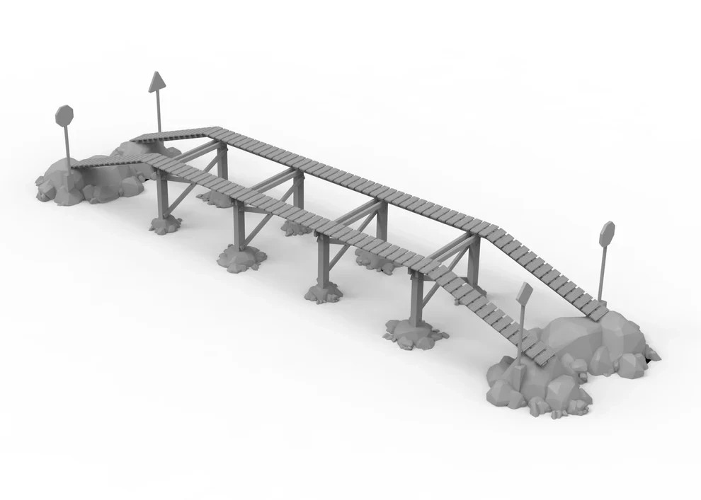 Knight Customs 1/32nd Scale Modular Wooden Bridge