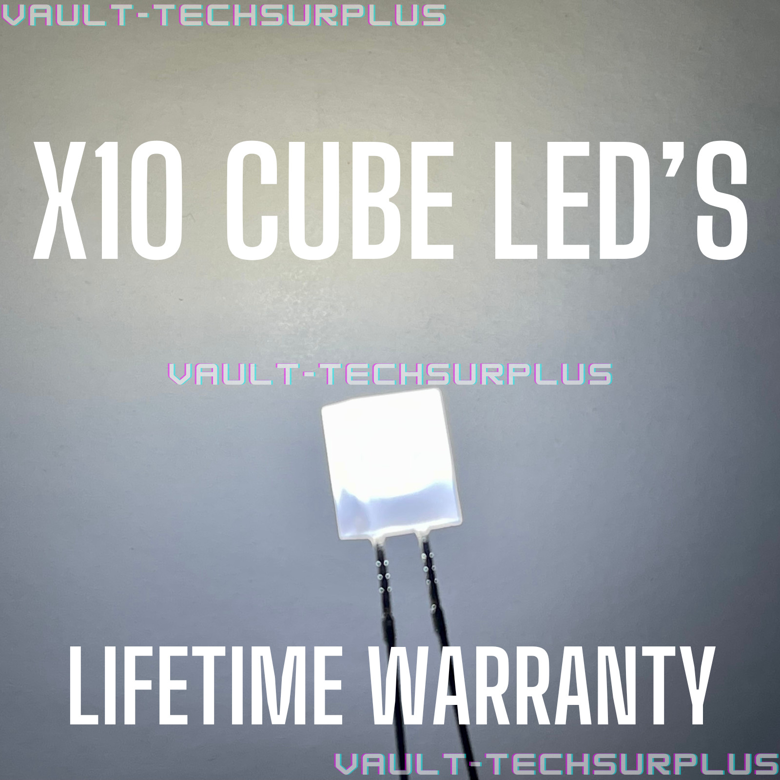 12 Volt White 5mm Cube LED Resistor Built In GM Instrument Panel Upgrade 10pc