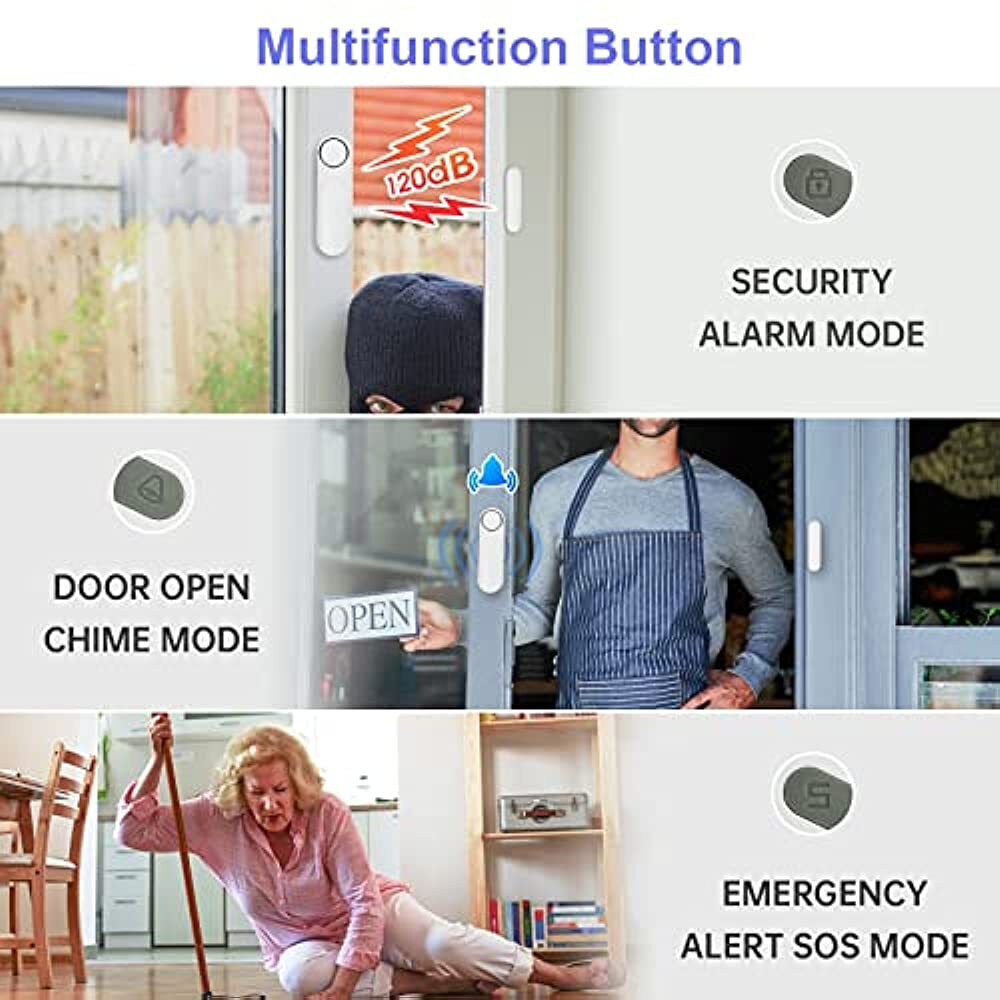 Wireless 120dB Door Window Security Alarm Sensor Remote Control Home Entry Alert