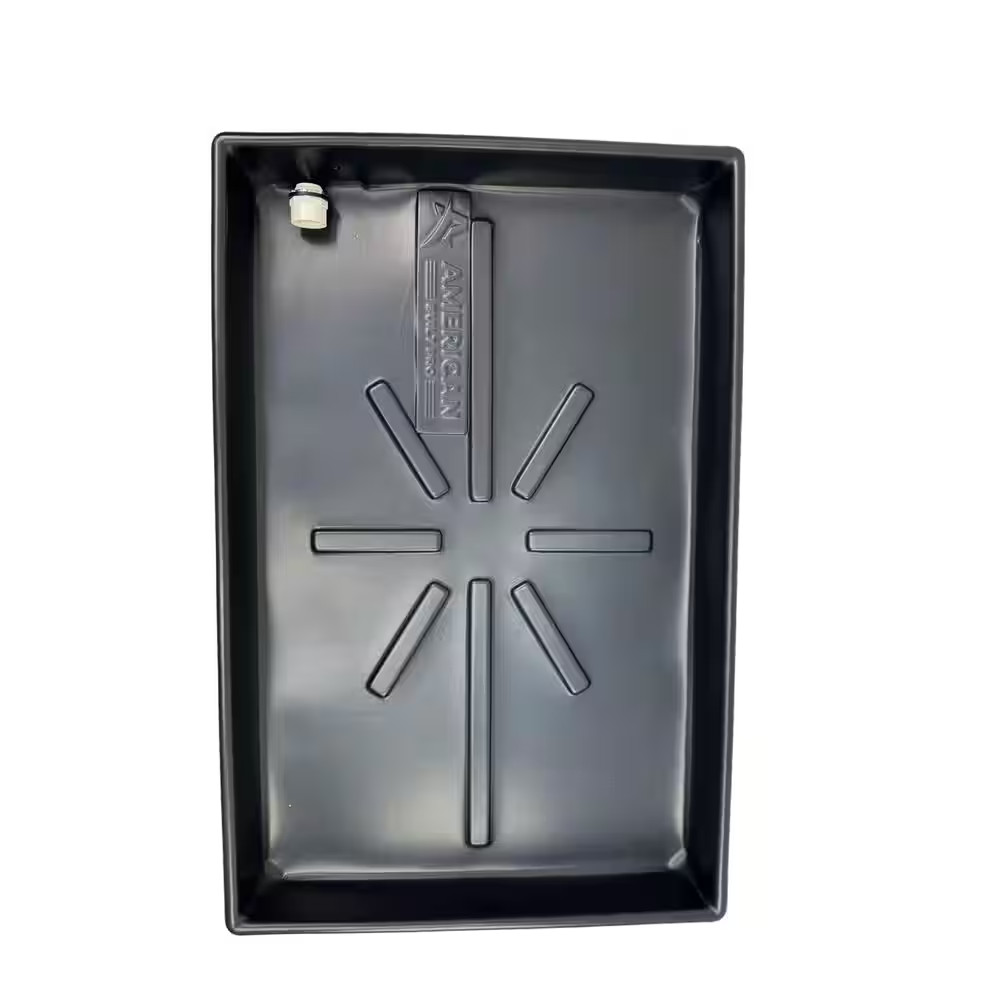 36 In. X 23 In. Heavy-Duty HDPE HVAC Condensate Drain Pan with Drain Hose Adapte