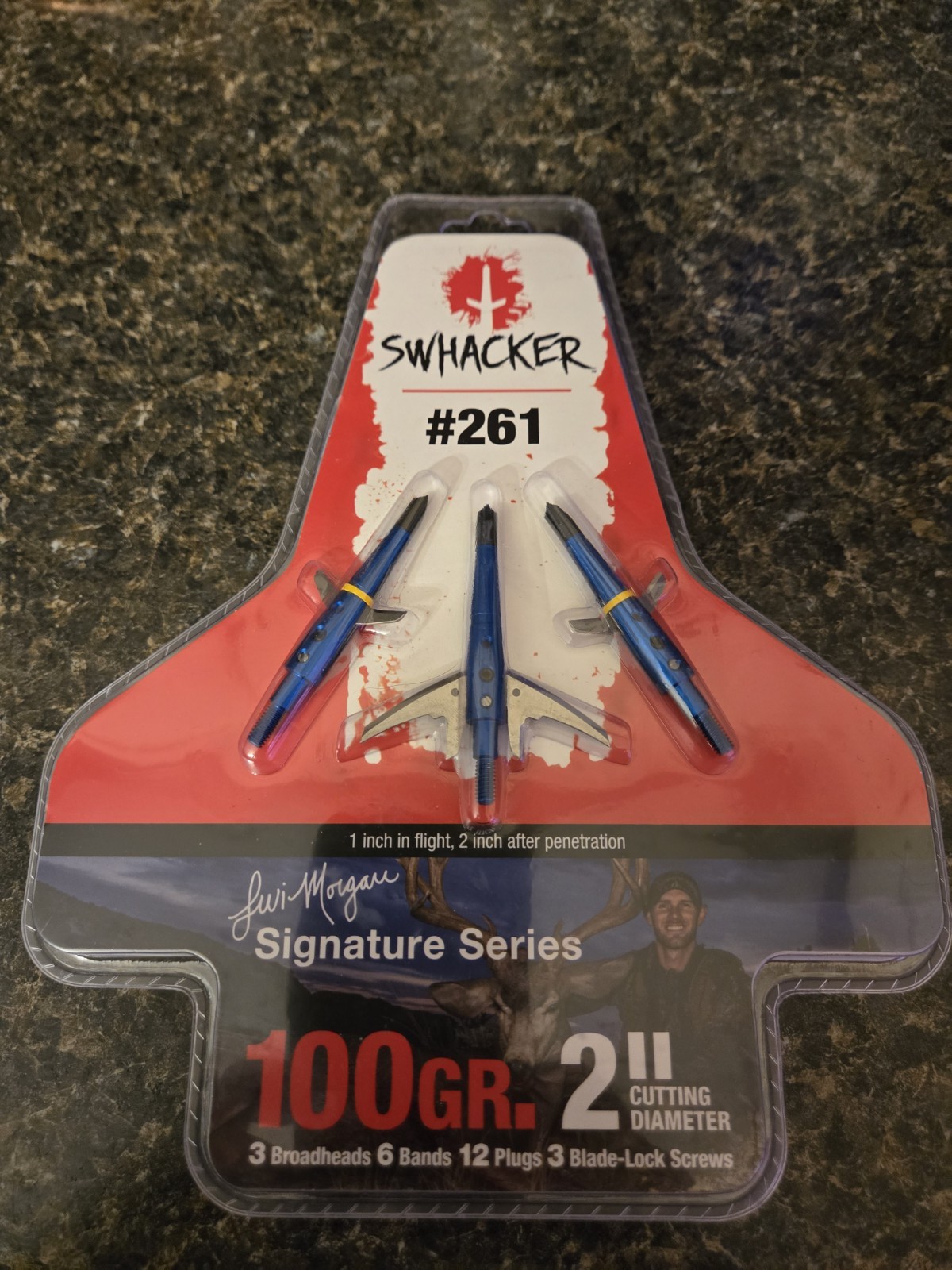 Swhacker Broadhead Levi Morgan 2-Blade Curved 100 Grain 2" Cut 3 Pack - SWH00261
