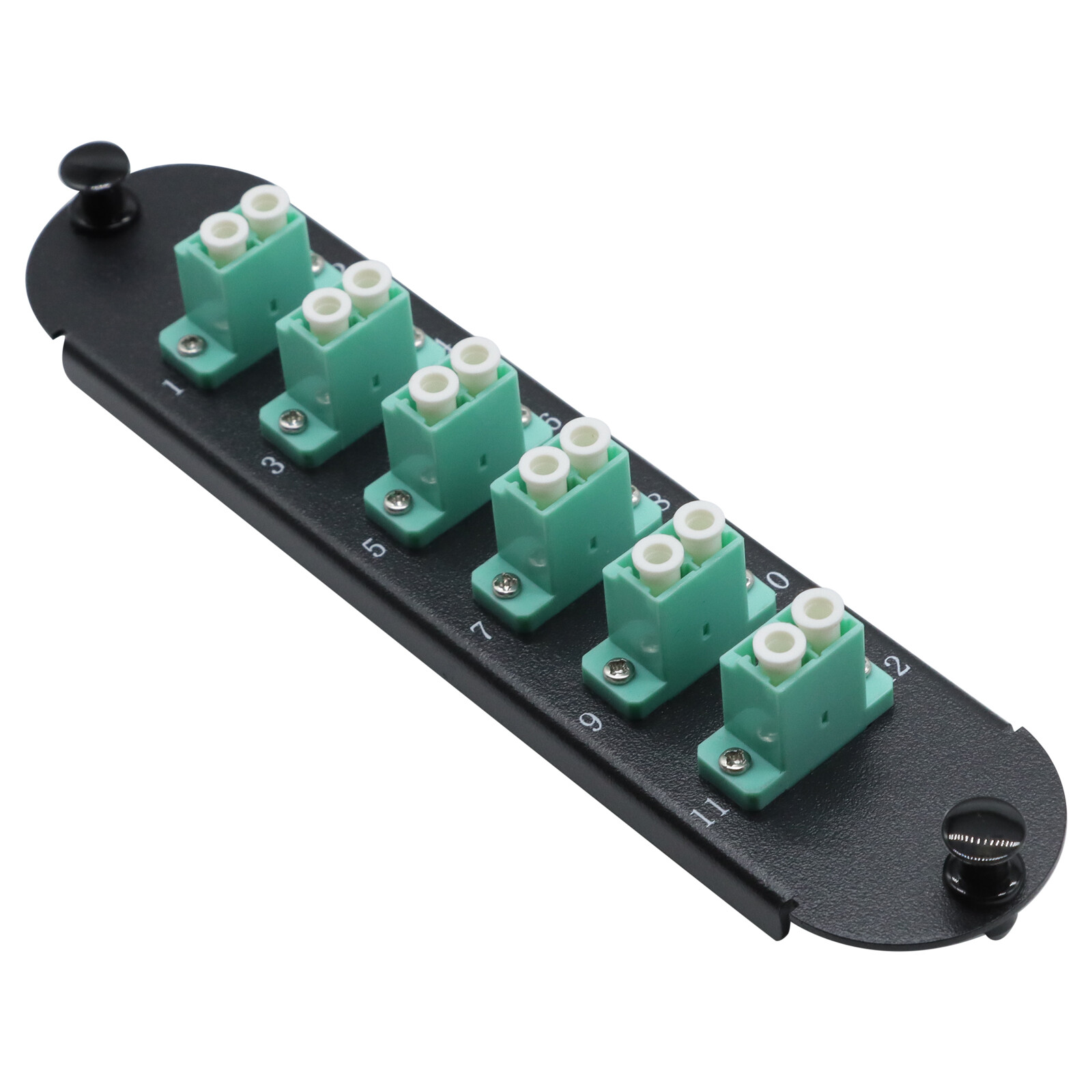10Pcs Fiber Optic Adapter Panel 6 LC Duplex Aqua OM3 OM4 For CORNING CCH-CP12-E4