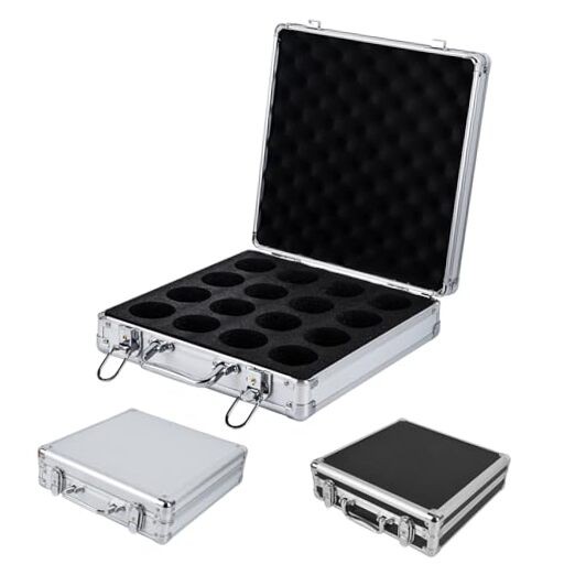 Pool Ball Case, Billiard Balls Storage Box, can Holds 16 Billiard Balls Silver