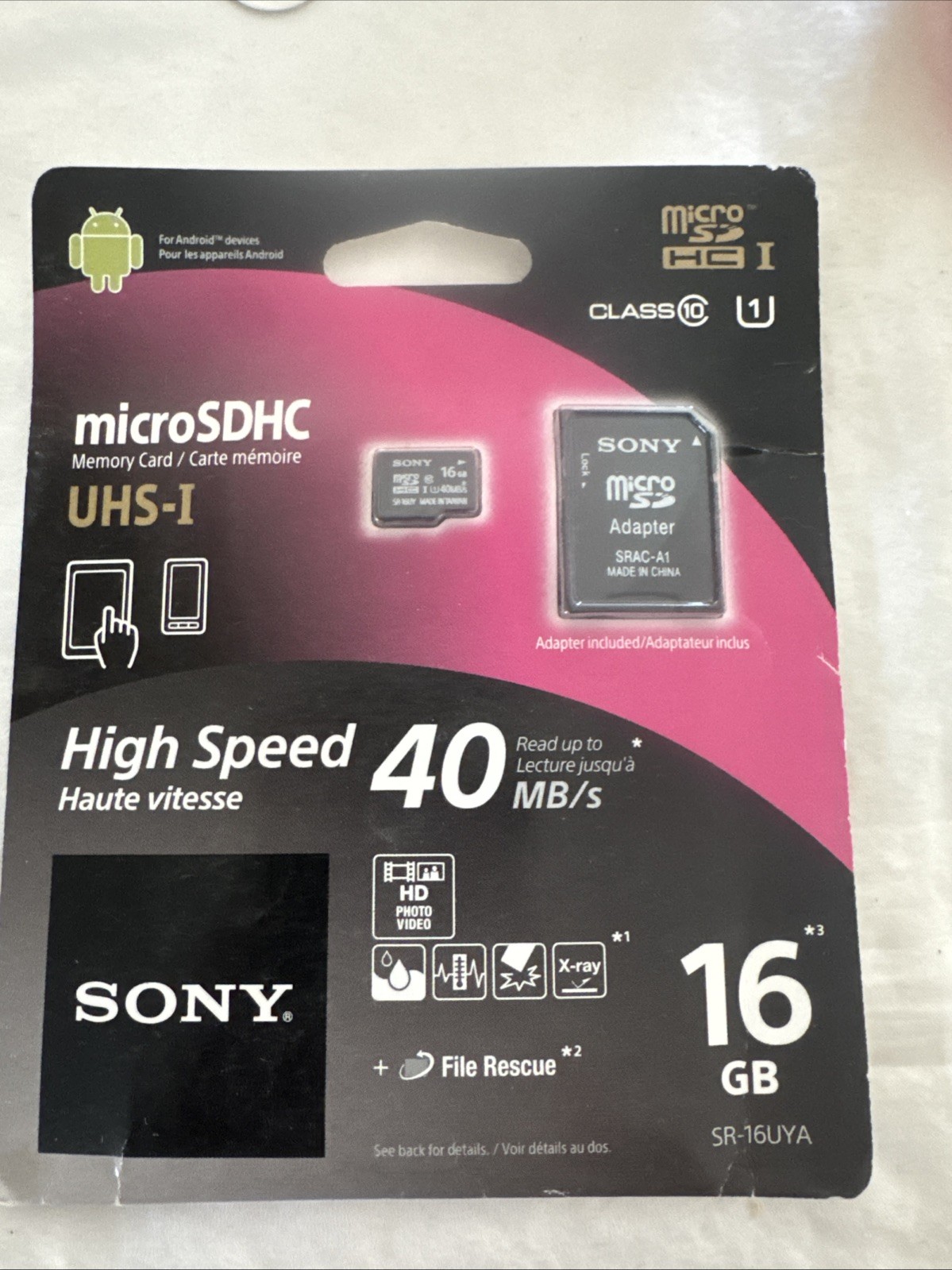 Sony SR-16UYA 16 GB microSD High Capacity Class 10/UHS-I - 40 MBps FREE SHIPPING