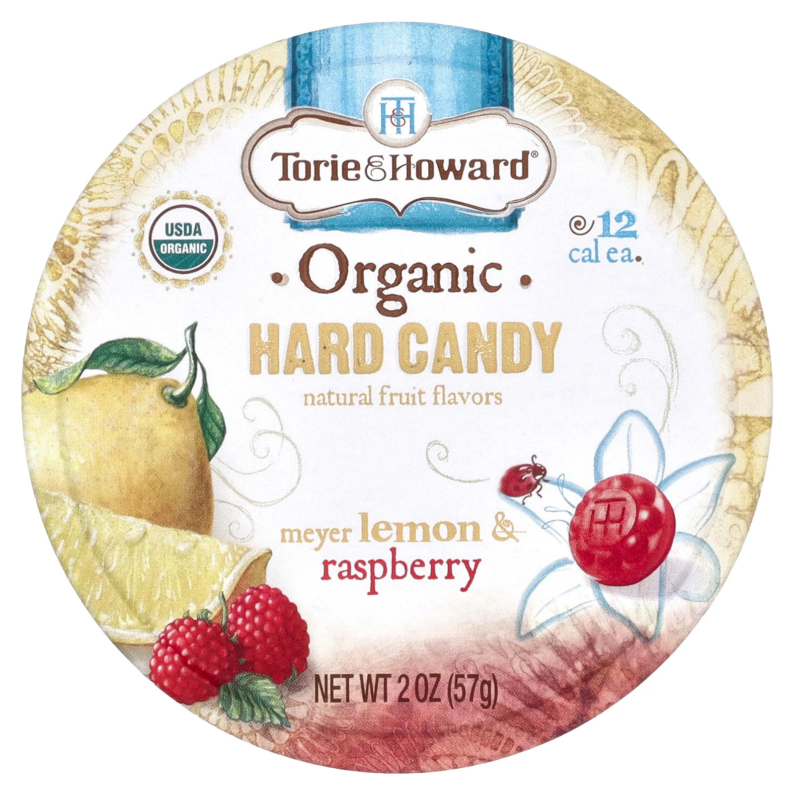 Organic Hard Candy, Meyer Lemon & Raspberry, 2 oz (57 g)