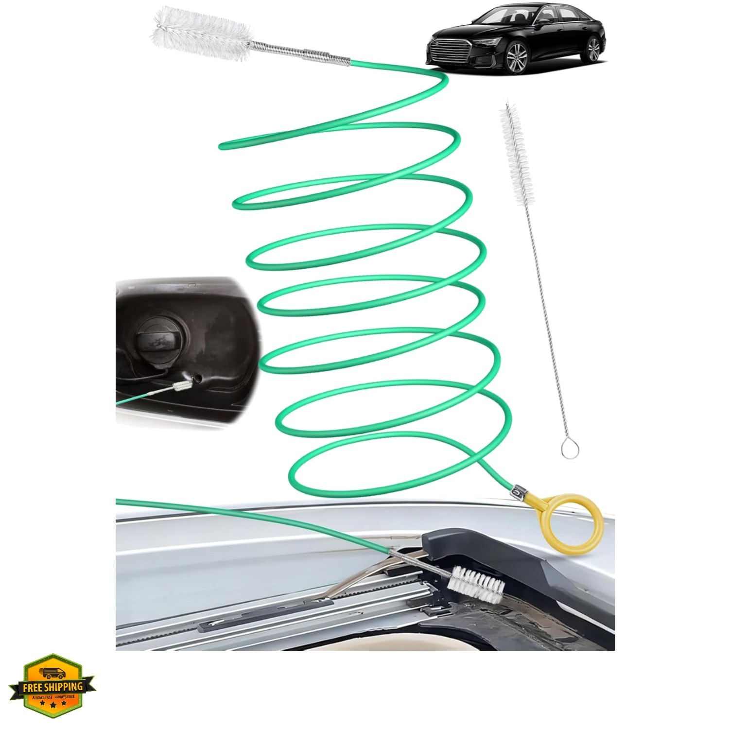 Upgraded Auto Sunroof Drain Cleaning Tool, 120 Inch Long Flexible Drain Brush...